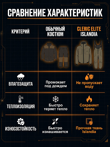 Демисезонный костюм Клерик-Элит (Исландия), Хаки