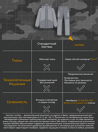 Демисезонный костюм Левитас (Ним), серый