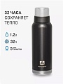 Термос с узким горлом 1.2л (Черный)